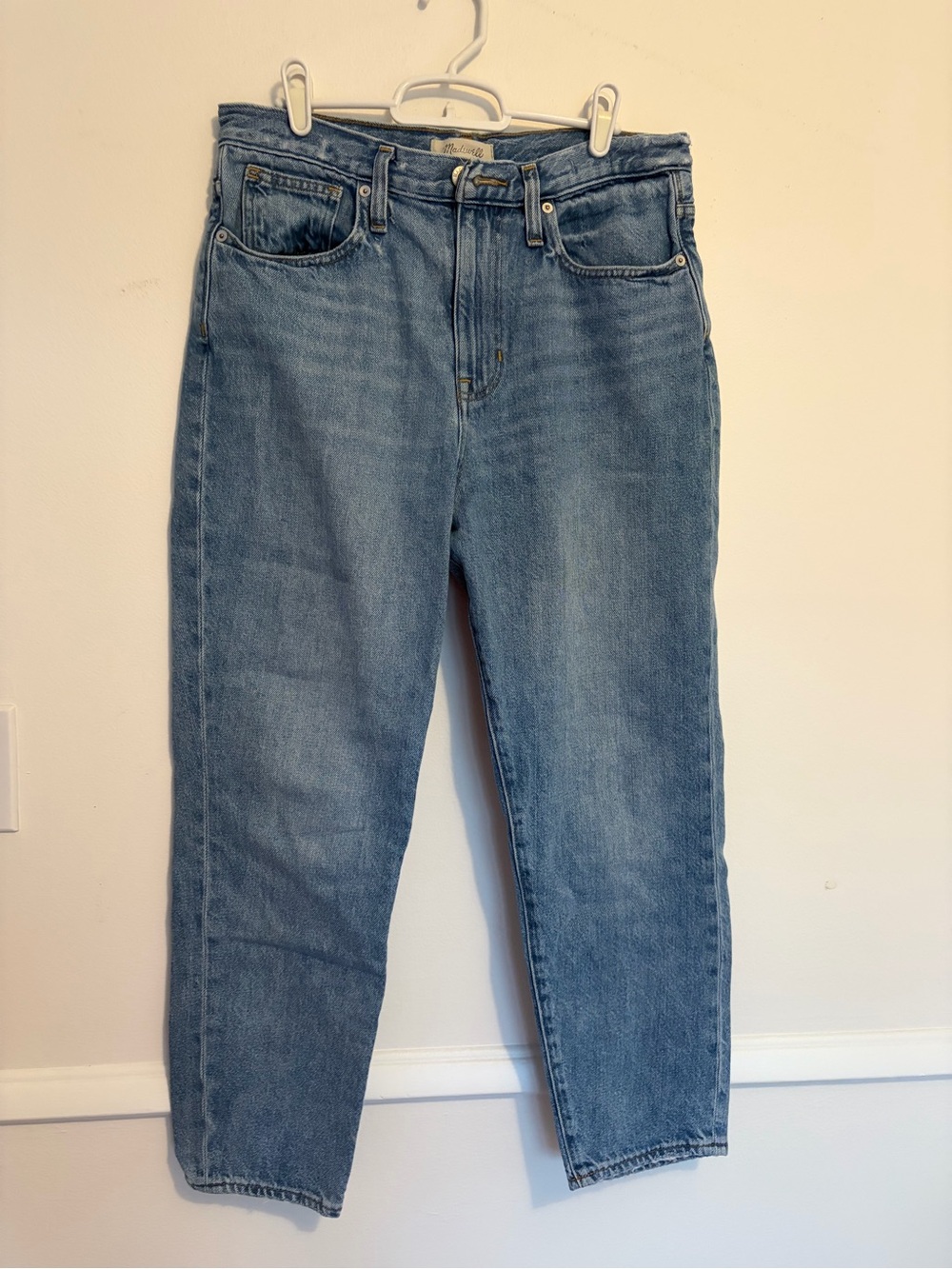 Madewell High-Rise Straight-Leg Jeans in Medium Blue
